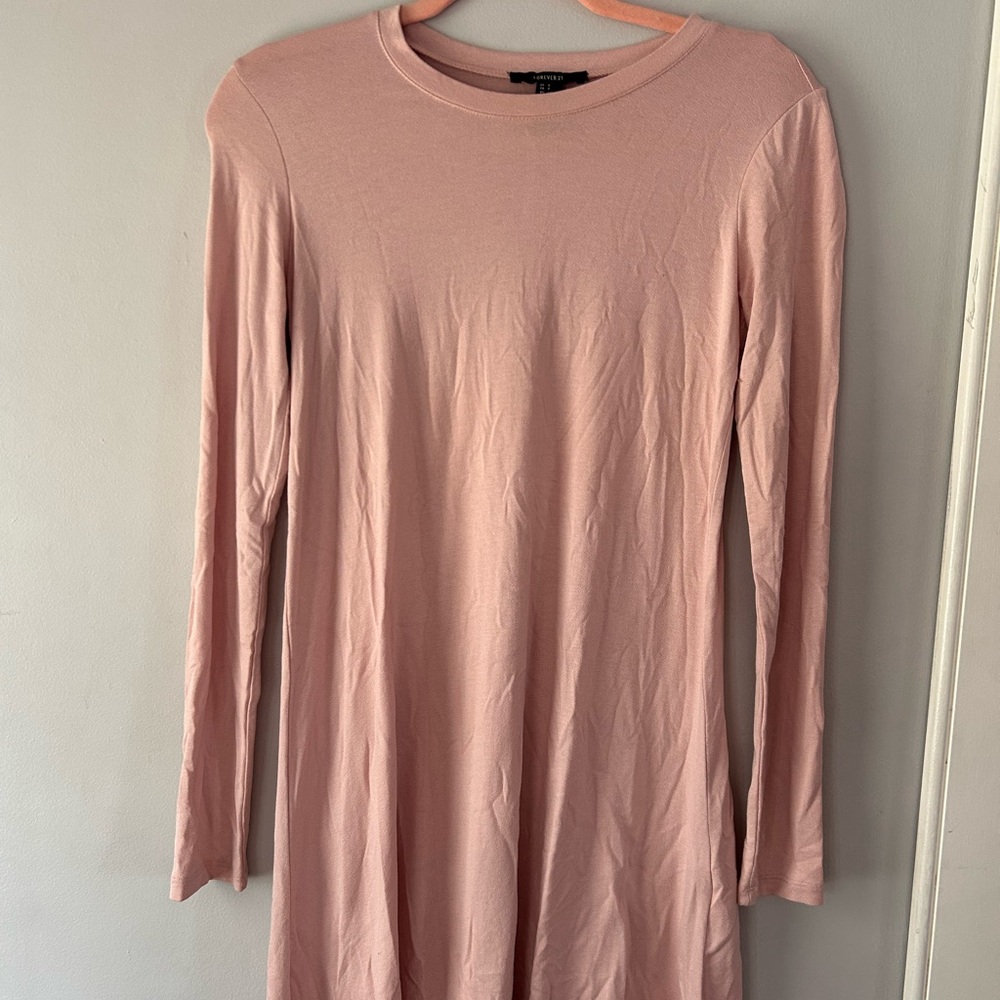Forever 21 midi Pink Long Sleeve Dress